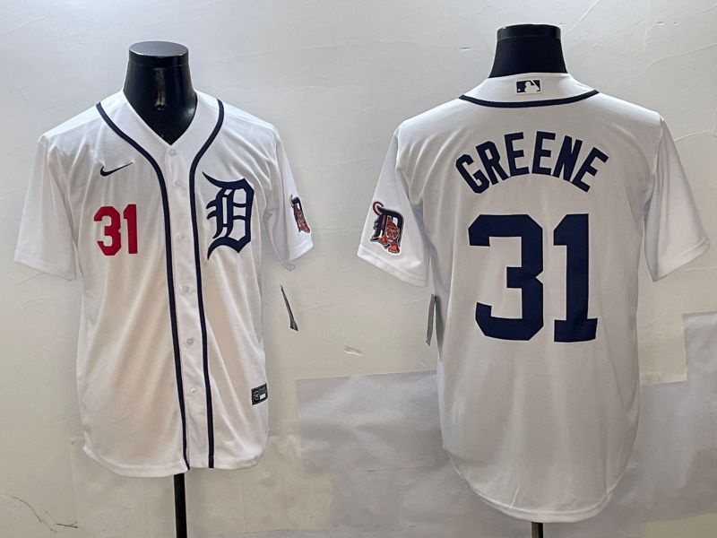 Men Detroit Tigers #31 Greene White Game 2025 Nike MLB Jersey style 3123->detroit tigers->MLB Jersey